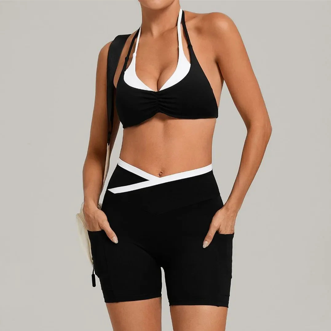 Adjustable Halter Women Sports Yoga Bra Anti-Sweat Fitness Top Women Cycling Shockproof Crop Top Sport Bra Gym Workout Top XP06