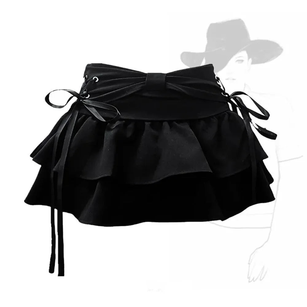 Women's Y2K Gothic Denim Mini Skirt