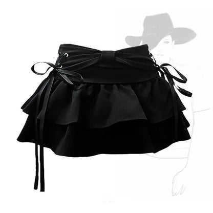 Women's Y2K Gothic Denim Mini Skirt