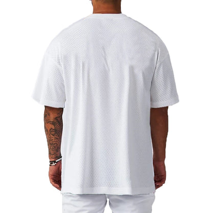 Apex Ritual – メンズオーバーサイズメッシュジムTシャツ – 速乾性トレーニング＆ランニングTシャツ