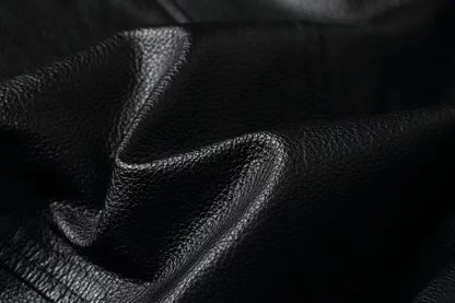 Vintage Black Brown Real Cowhide Genuine Leather Jacket Real Fur Men's Leather Jacket Bomber Men Leather Jacket Motorcycle Coat