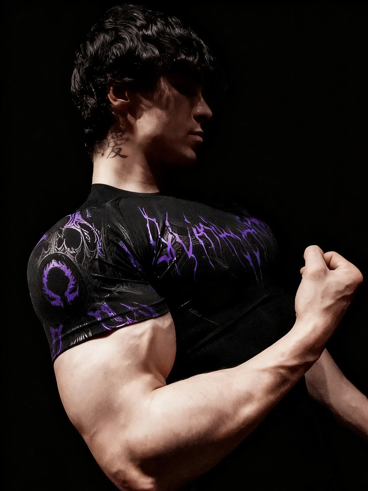Gothic Battle Axe Short Sleeved Men's Quick Drying Stretch Fitness Suit For Summer Sports With Tight Compression Cuffs T-shirt