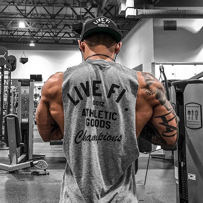 Men's Cotton Tank Top Gym Fitness Bodybuilding Sleeveless Singlet Workout - APEX RITUAL men's tank tops