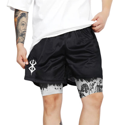 Apex Ritual – Men's 2-in-1 Training Shorts – Quick-Dry Double-Layered Gym Running Shorts