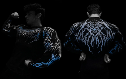 01-Men's Compression Long Sleeve Sports Shirt Workout Tops Gym Compression Breathable High Stretch