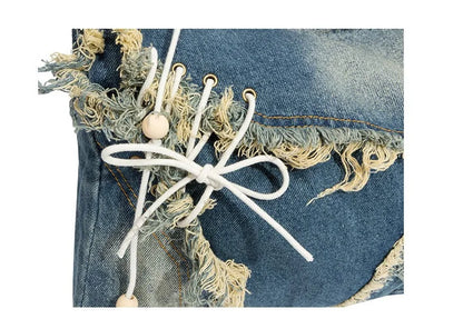 Y2K Korean Harajuku Gothic Hobo Denim Bag Aesthetic Vintage Purses WomenHandbag Crossbody Messenger Tote Peddler Shoulder Bags