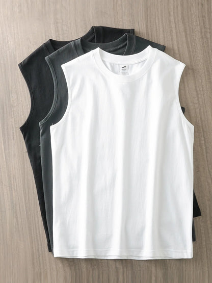 Dukeen 250G Heavyweight Men's Tank Tops 2024 New Summer Pure Cotton Sleeveless Shirt Man Sports Casual Basketball Vest