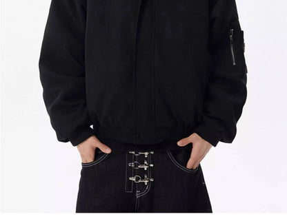PFNW Fashion Versatile Warm Coat Autumn Winter New Men's Fur Collar High Quality Thick Cotton Jacket 28L1062