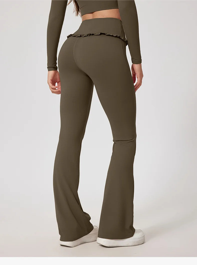 Women's Workout Wide-Leg Slim Fit Two-Piece Set