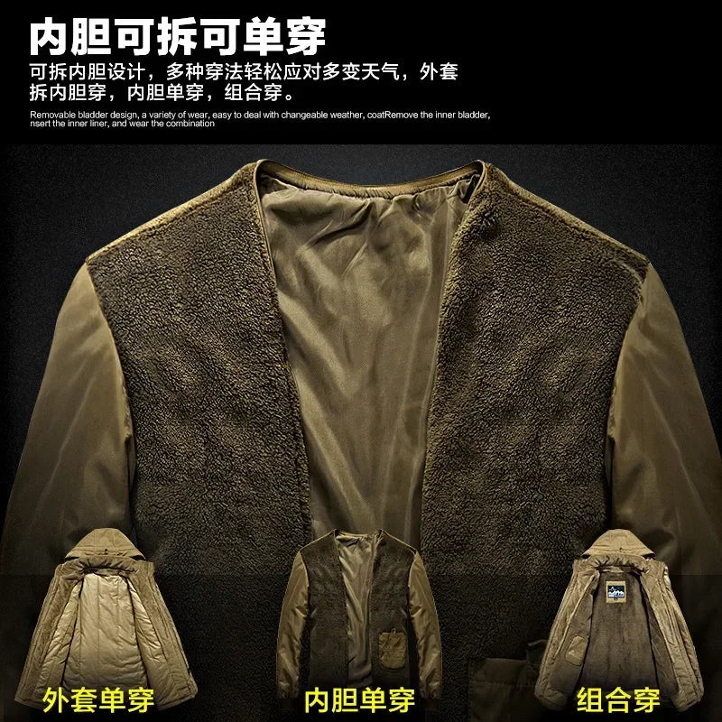 Thermal Hooded Casual New Coat Thermal Thick Jacket Men Military New Jacket Parkas Winter Men's Pile Jacket Outdoor Coat Men's
