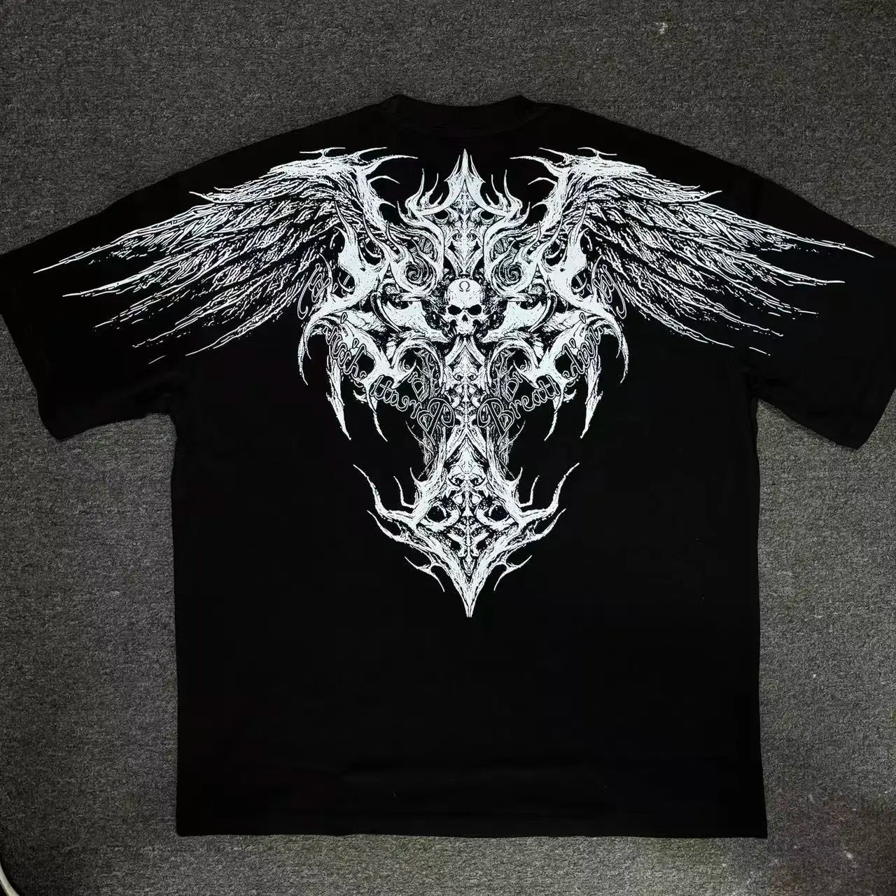 BREATHEDIVINITY Goth dark style pure cotton sports fitness men's short-sleeved t-shirt