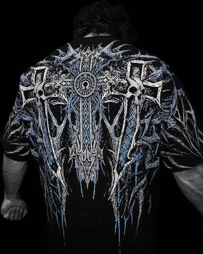Men'S Fitness Muscle Men Exclusive FitnessTShirt，Dark Sports Style，OversizedT Cotton Short Sleeve T-Shirt