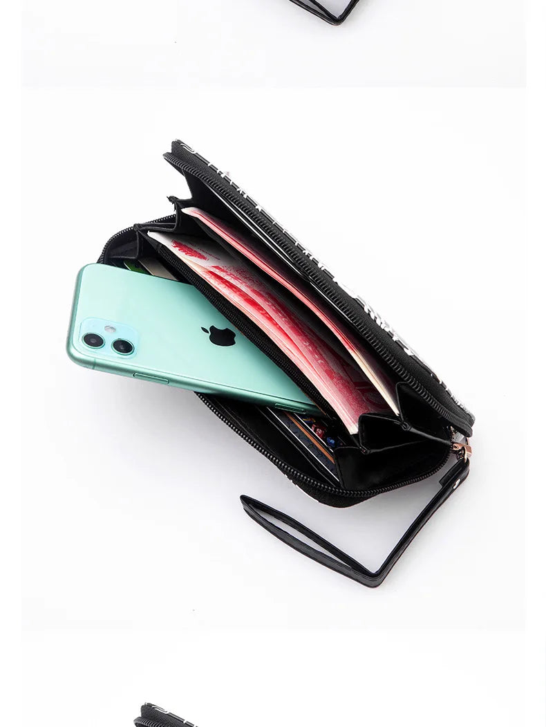 New Punk Style Skull Wallet Black Gothic Pu Leather Women Men Wallet Ghost Printing Purse Unique Design Stylish Long Wallets