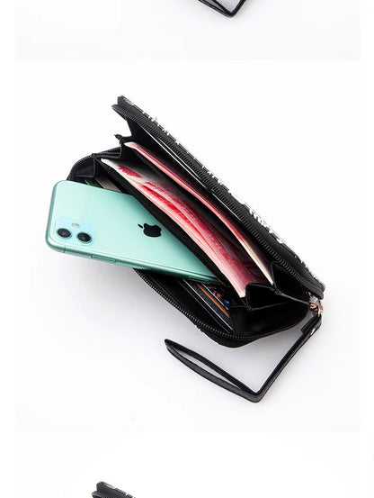 New Punk Style Skull Wallet Black Gothic Pu Leather Women Men Wallet Ghost Printing Purse Unique Design Stylish Long Wallets