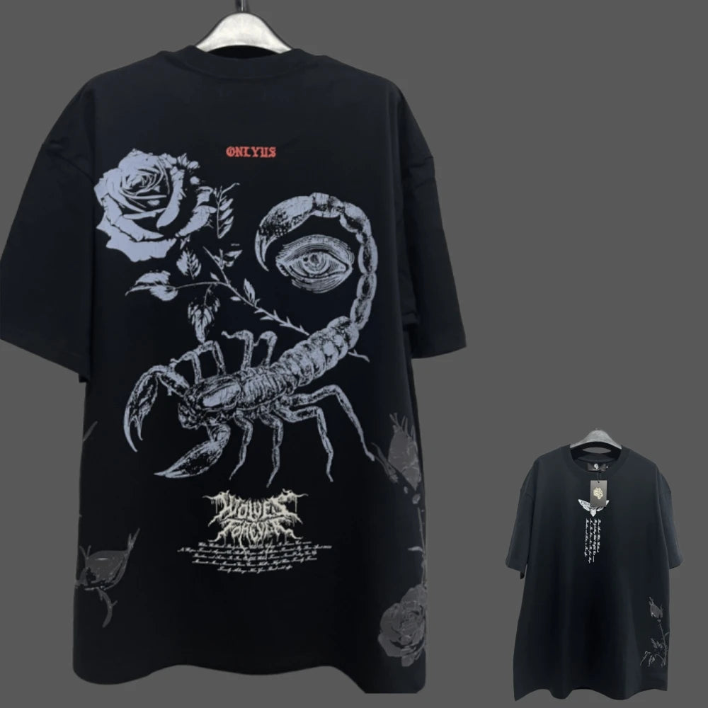 Apex Ritual – アニメプリント メンズクルーネックTシャツ – ゆったりカジュアル フィットネストレーニング コットンTee