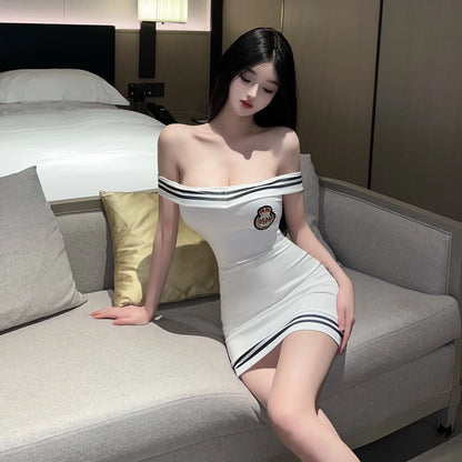 Women's Off-Shoulder White Bodycon Dress