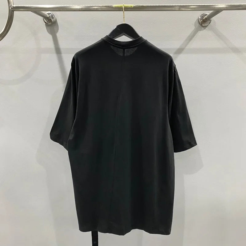 HKSH Spring Summer New Men's Tide Dark Cotton Form Five Star Printed Pattern Cotton T-shirts Half Sleeve Women Chic Tees HK2006