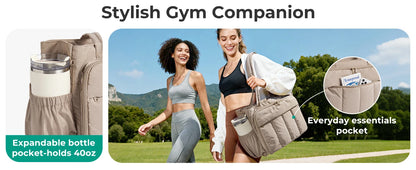 BAGSMART Tote Bag for Women Teacher Tote with Insulated Compartment Puffer Laptop Work Tote Handbags for Work Travel Gym