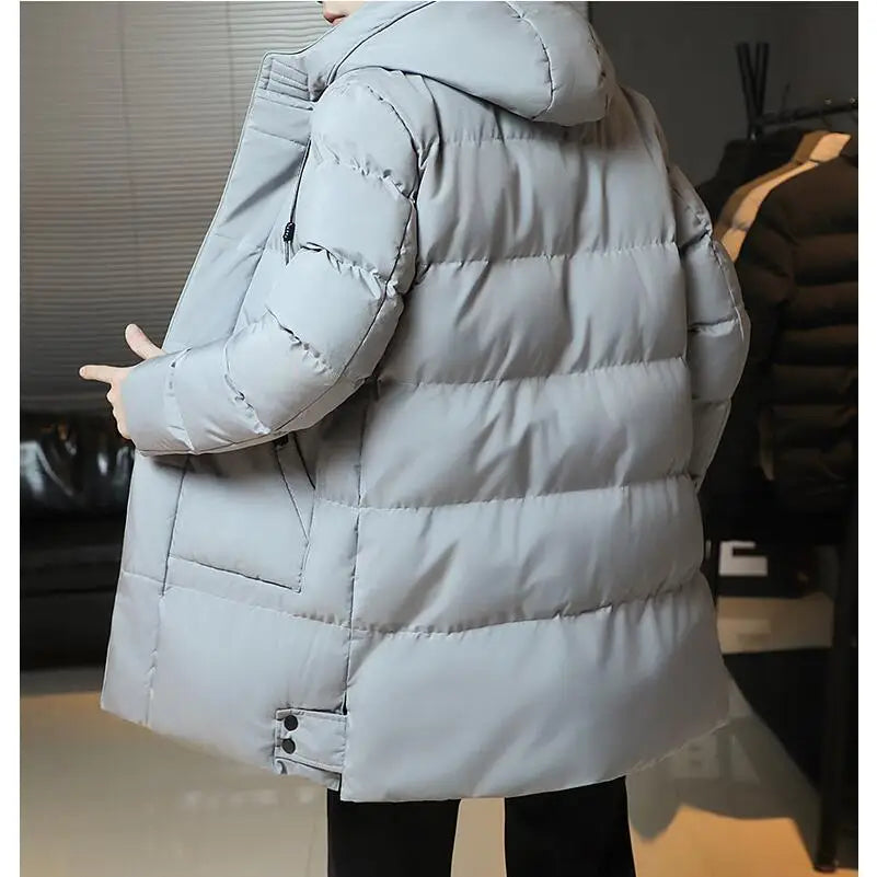 Slim Fit Jackets New Winter Jackets For Men Hooded Casual Long Cotton Jackets Thicker Warm Parkas New Male Outwear Winter Coats