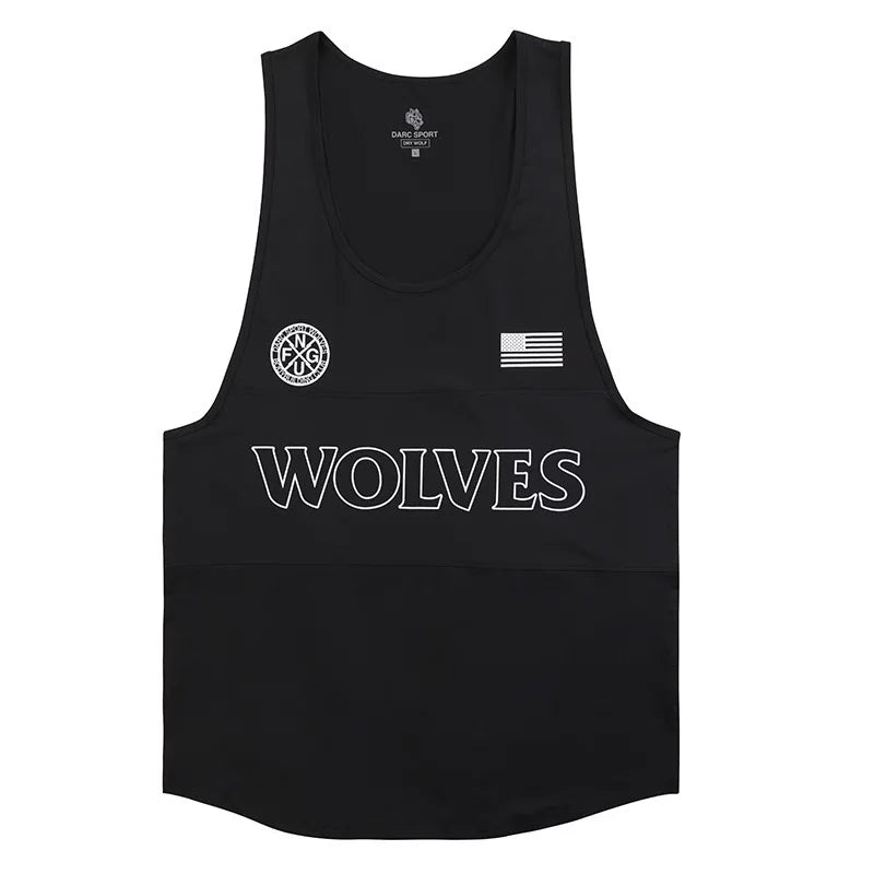 Men's Wolf Graphic Breathable Bodybuilding Tank Top