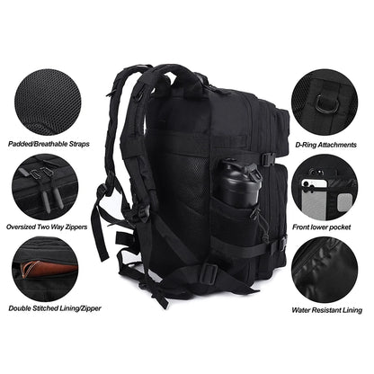 45L Meal Management Backpack for Men Women Tactical Adults Insulated Lunch Athletes Gym Bag Sports Daypacks With Bottle Holder