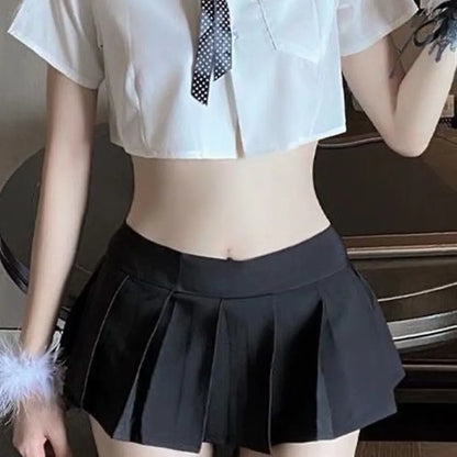 2026 Sexy Schoolgirl JK Uniform Japanese Mini Ultra Short Pleated Plaid Skirt Half Body Studentwear For Cosplay Clubwear Skirts