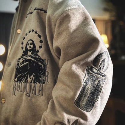 Apex Ritual – トレンディな重厚刺繍ベースボールジャケット – アメリカンハイスクールY2kヒップホップユニセックスジャケット