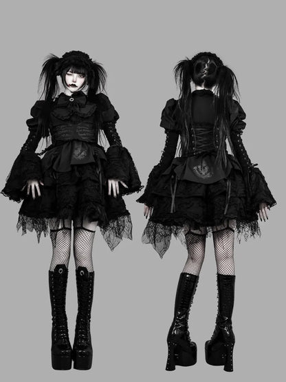 Women's Harajuku Gothic Lolita Mini Dress