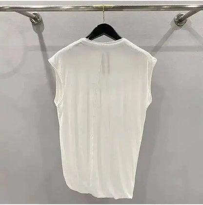 HKSH Summer Spring New Men's Tide Dark Sexy Double Layered V-neck Solid Sleeveless Tees Fashion Knit Tank Tops Chic Vest HK1399