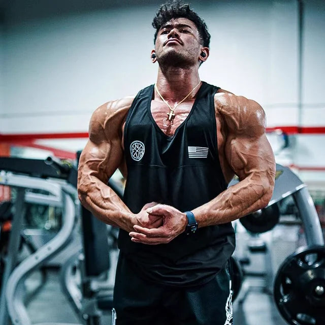 Men's Wolf Graphic Breathable Bodybuilding Tank Top