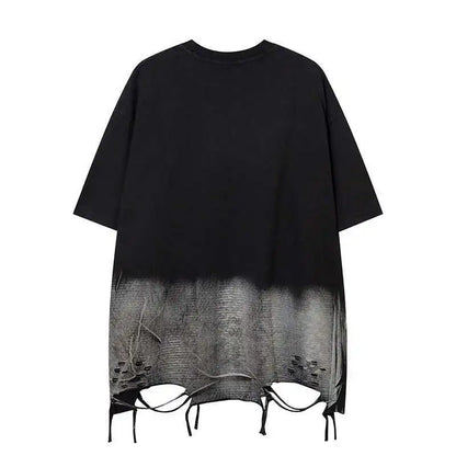 HKSH Summer New Trendy Dark Color Contrast O-Neck Short Sleeve T-shirts Men's Tide High Street Half Length Tees Tie-dyed HK0989