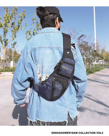 2025 New Men's Oxford Cloth Crossbody Bag Casual Single Shoulder Bag Fashionable Street Style Leisure Chest Bag for Men