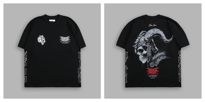 Apex Ritual – EINHERJAR サイドバイサイド オーバーサイズ Tシャツ – Y2K ゴシック ヒップホップ カップル Tシャツ