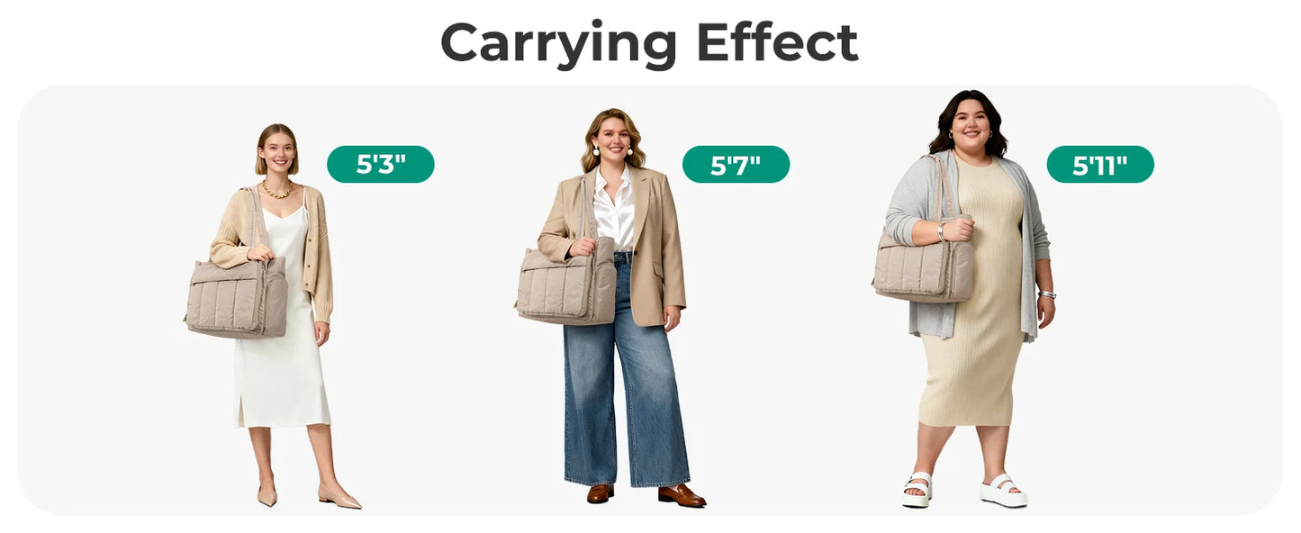 BAGSMART Tote Bag for Women Teacher Tote with Insulated Compartment Puffer Laptop Work Tote Handbags for Work Travel Gym
