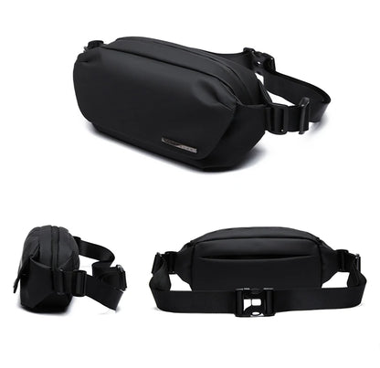 MATE ELAN Urban Business Thin Crossbody Shoulder Bag Men Fashion Waterproof Waist Fanny Pack Chest Bags Black Best iPad Bumbag