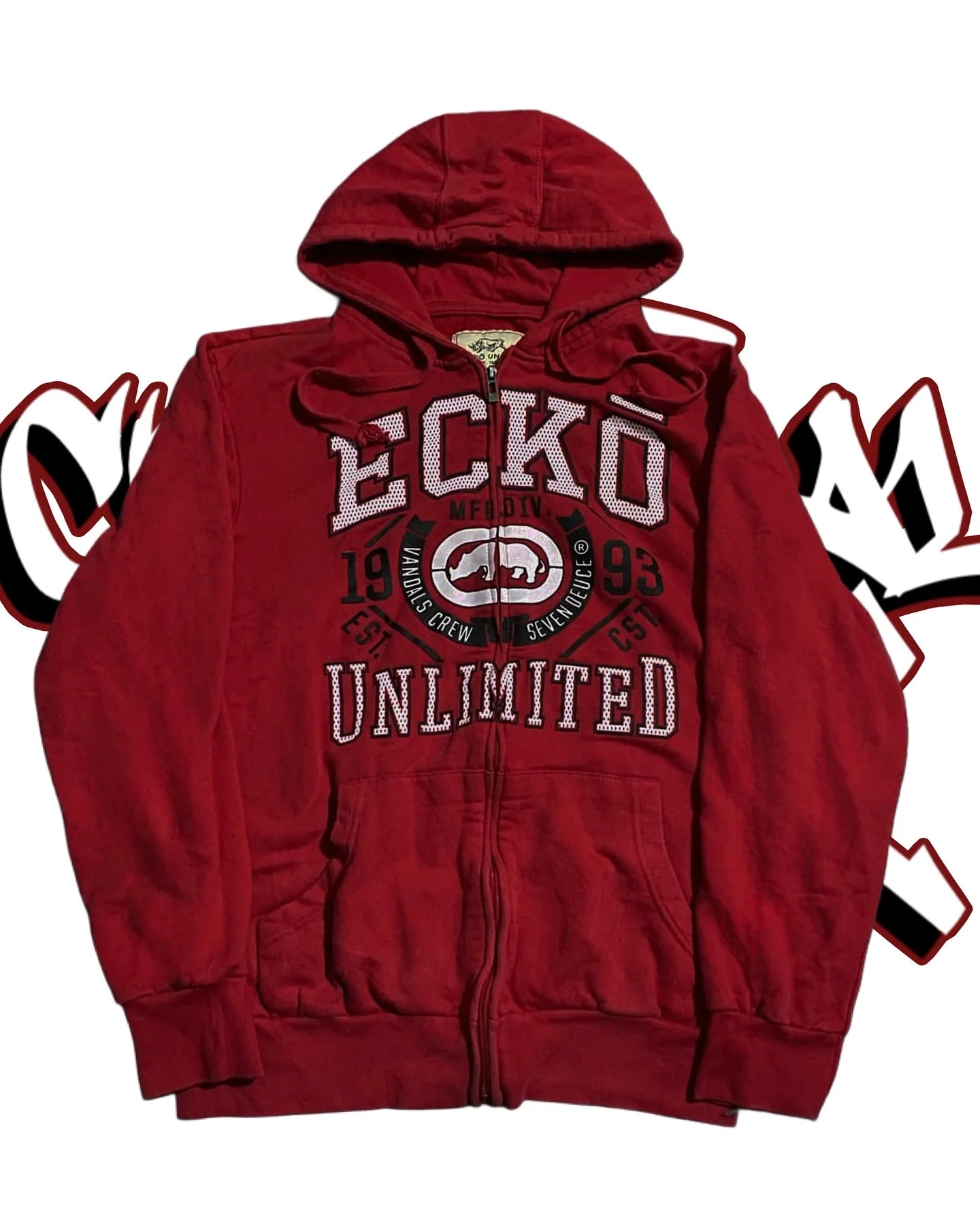 Apex Ritual – Vintage Y2K Skull Print Zip-Up Hoodie – Oversized Hip Hop Pullover Unisex