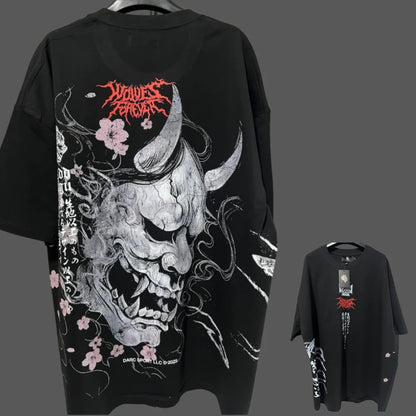 Apex Ritual – アニメプリント メンズクルーネックTシャツ – ゆったりカジュアル フィットネストレーニング コットンTee