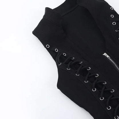 Women's Gothic Zip Slim Tank Top