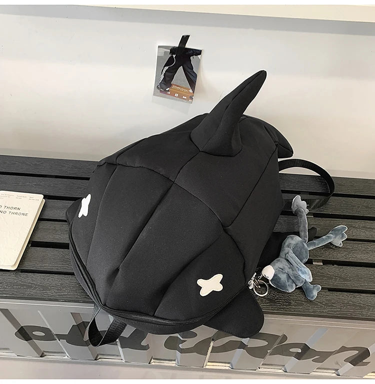 Whale Design Dual Shoulder Backpack Unisex Street Style Cycling Bag Fashionable Student Backpack for Men And Women