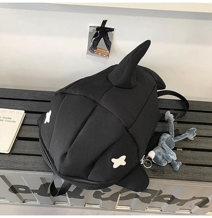 Whale Design Dual Shoulder Backpack Unisex Street Style Cycling Bag Fashionable Student Backpack for Men And Women