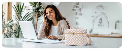 BAGSMART Lunch Box for Women Insulated Lunch Bag Cute Puffer Lunch Tote Bags Lightweight Quilted Reusable Cooler for Work School