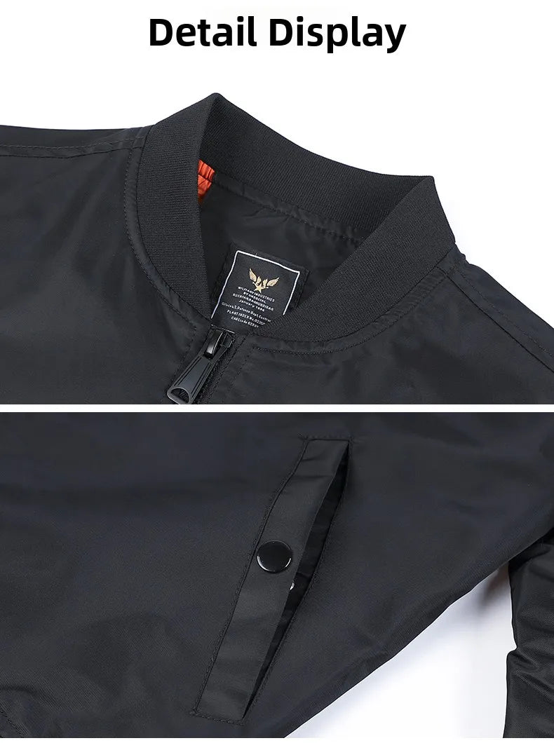 Apex Ritual – Spring Autumn Embroidered MA1 Pilot Jacket Men – Trendy American Workwear Baseball Style