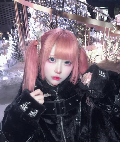 Lautaro Autumn Winter Thick Warm Faux Fur Coat Women with Hood Zipper Luxury Japanese Style Punk Harajuku Fluffy Jacket 2026