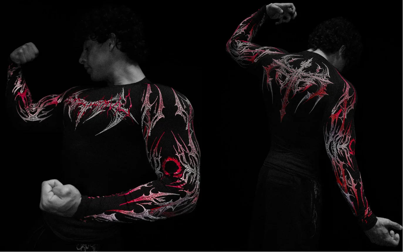 Breathedivinity High-Energy Men's Printed Training Fitness Long-Sleeved Shirt