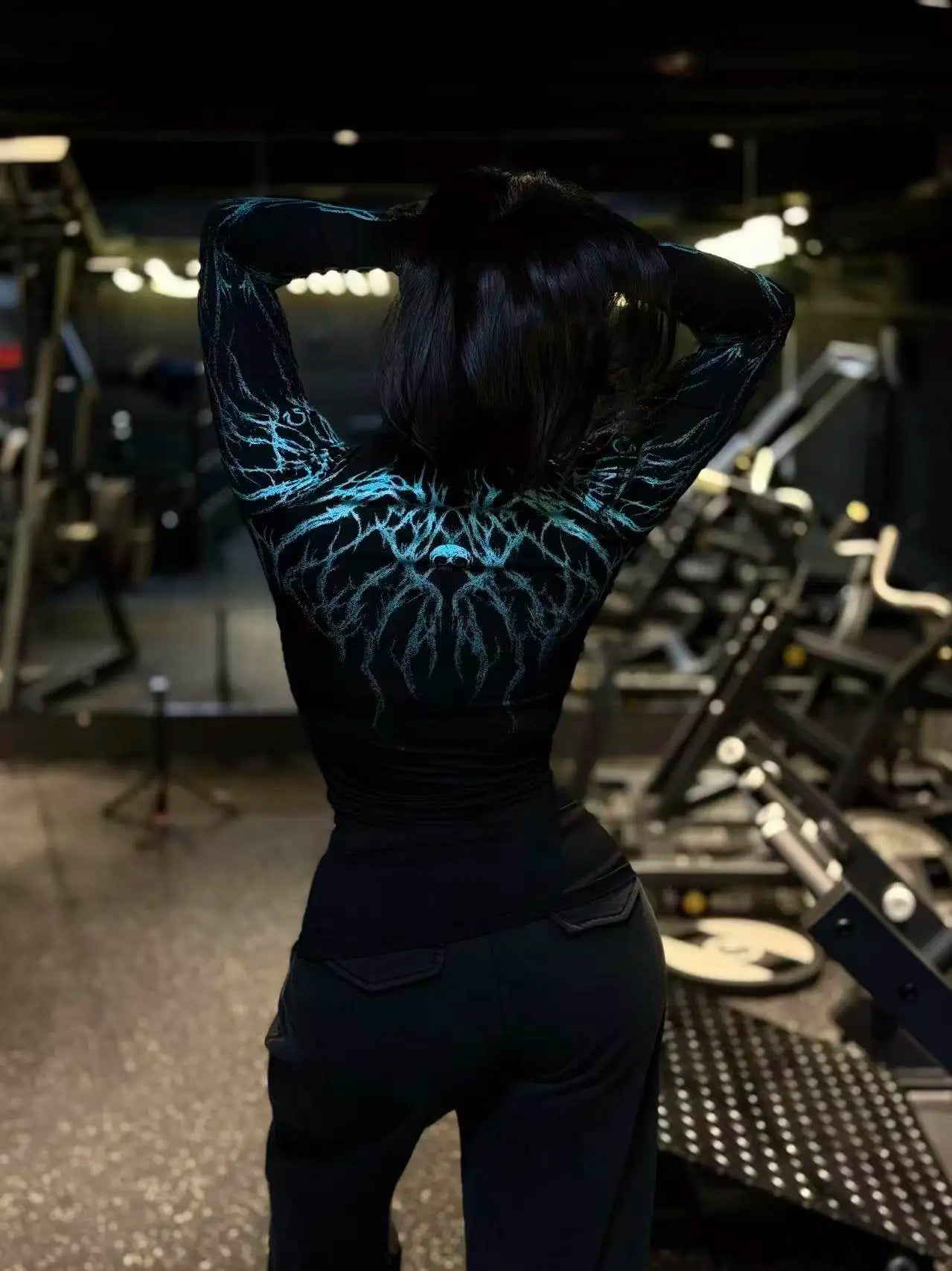 Women's Gothic High-Neck Compression Long-Sleeve Top