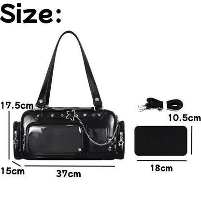 Star Chain Y2k Harajuku Shoulder Itabag Blue Lolita Girl Pain Bags Transparent Japanese Crossbody Bag New Concert Korean Handbag