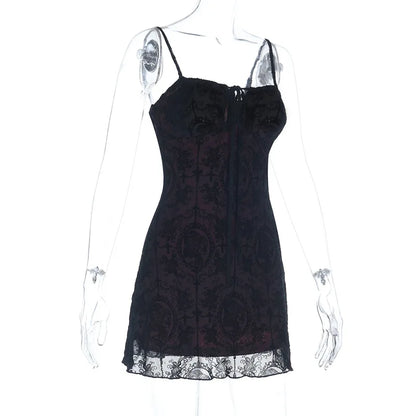 Women's Gothic Cross Strap Mini Dress