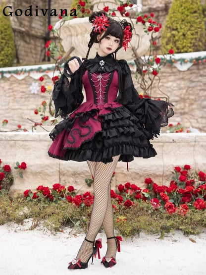 Women's Dark Gothic Lolita A-Line JSK Dress