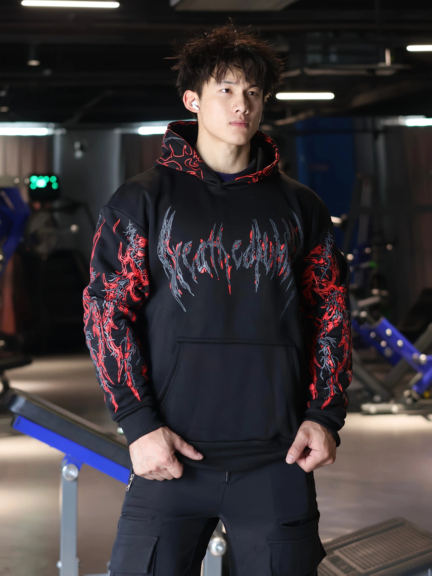New Men's Fashion Hoodie for Spring/Fall | Street Style Color-Block Print Pullover | Comfortable Versatile with Pockets