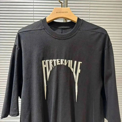 HKSH Summer Men's Tide Dark High Street Trendy Letters Print T-shirt Women Round Collar Cotton Oversized Loose Short Tees HK3578